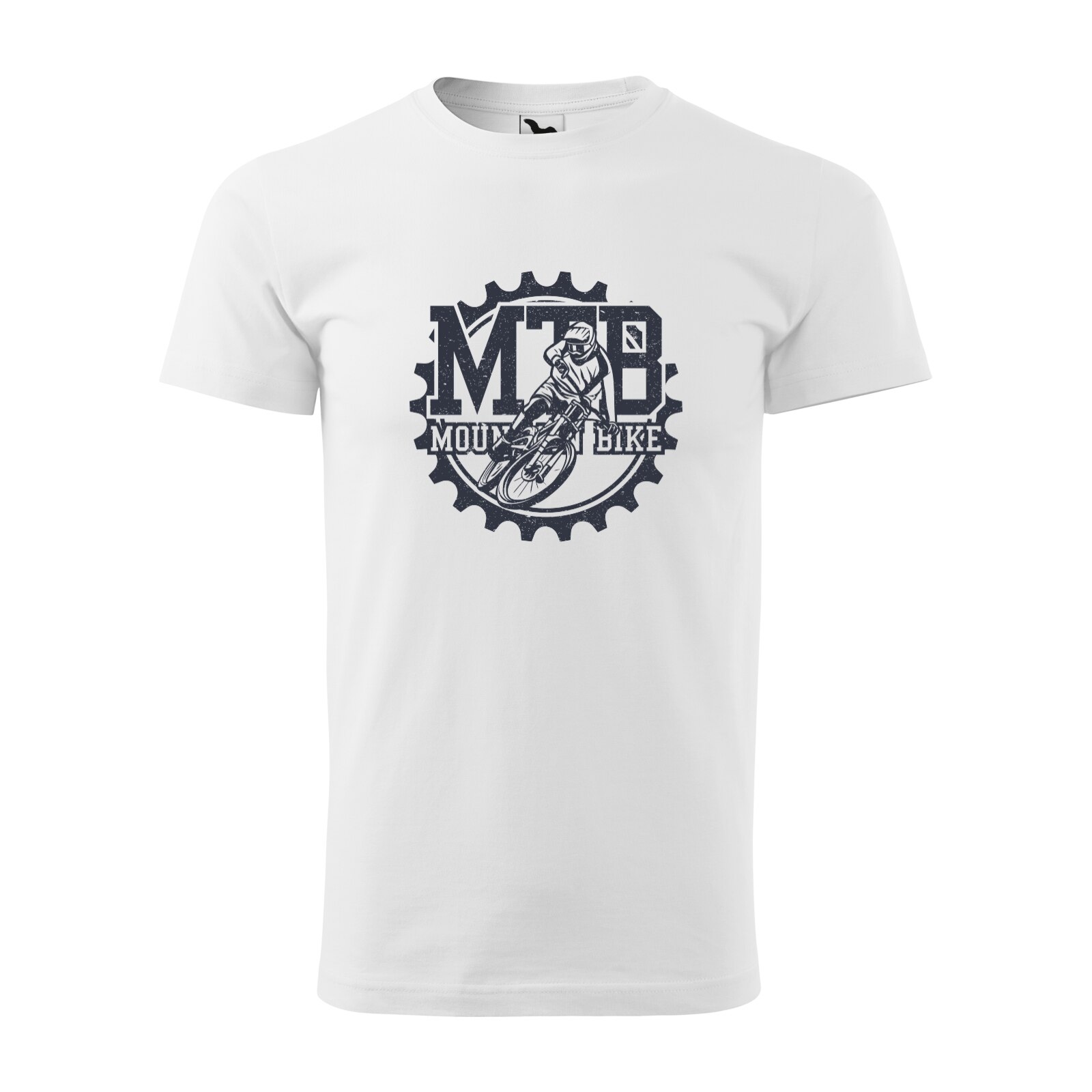 Tricou alb barbati, idee de cadou, pentru biciclisti MTB, Mountain Bike Gear, marime 2XL