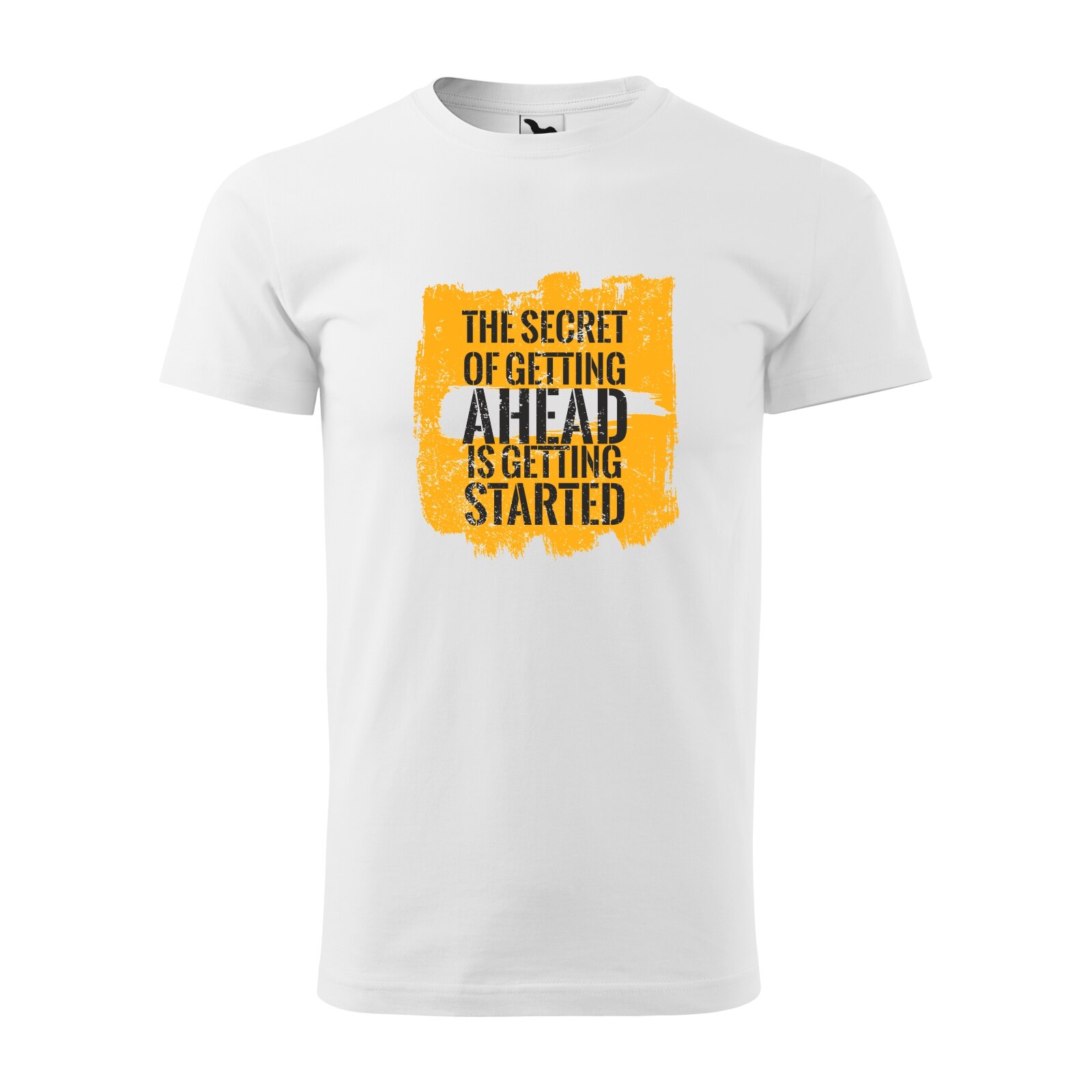 Tricou alb barbati, idee de cadou, pentru pasionatii de fitness/sala, The Secret of Getting Ahead, marime S