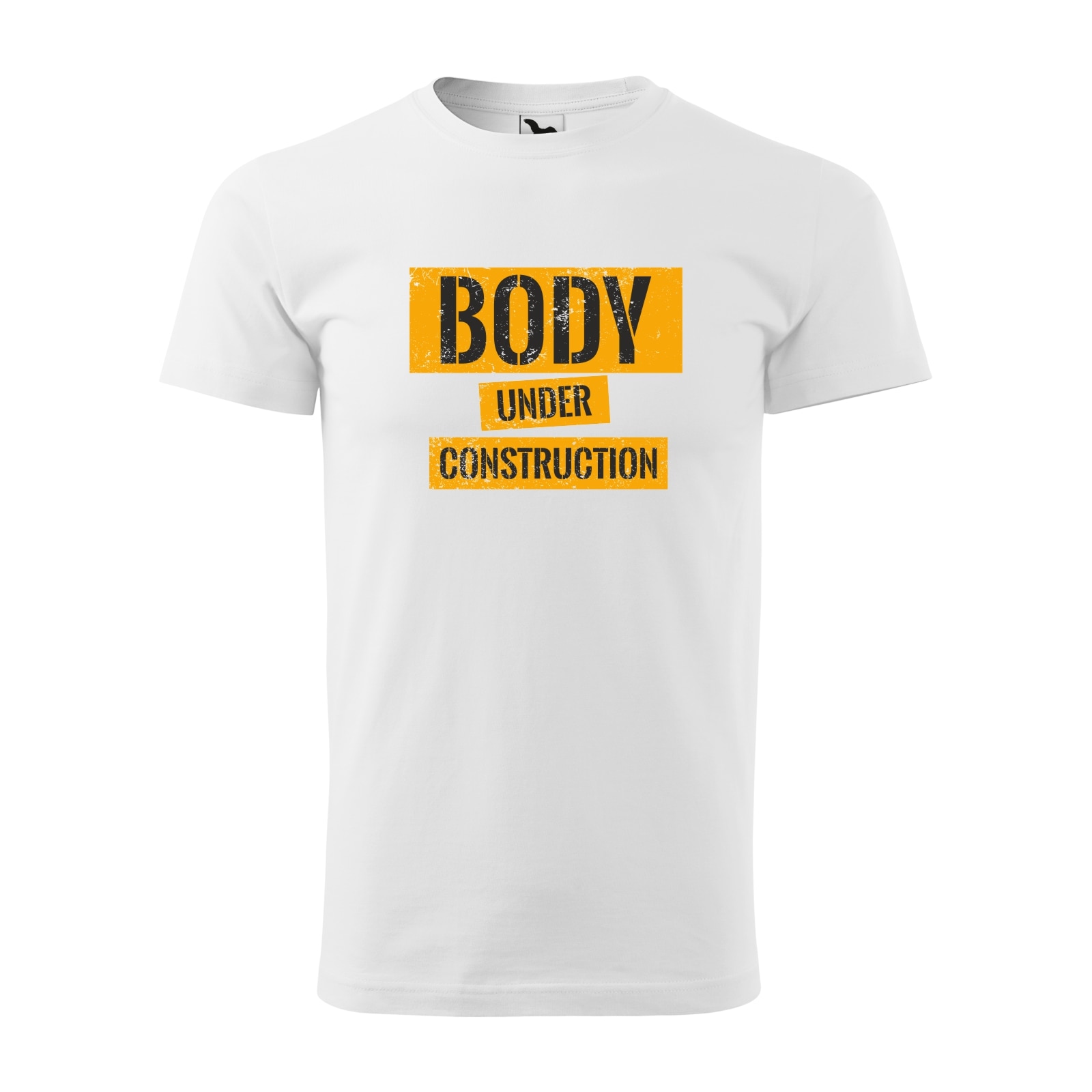 Tricou alb barbati, idee de cadou, pentru pasionatii de fitness/sala, Body Under Construction, marime L