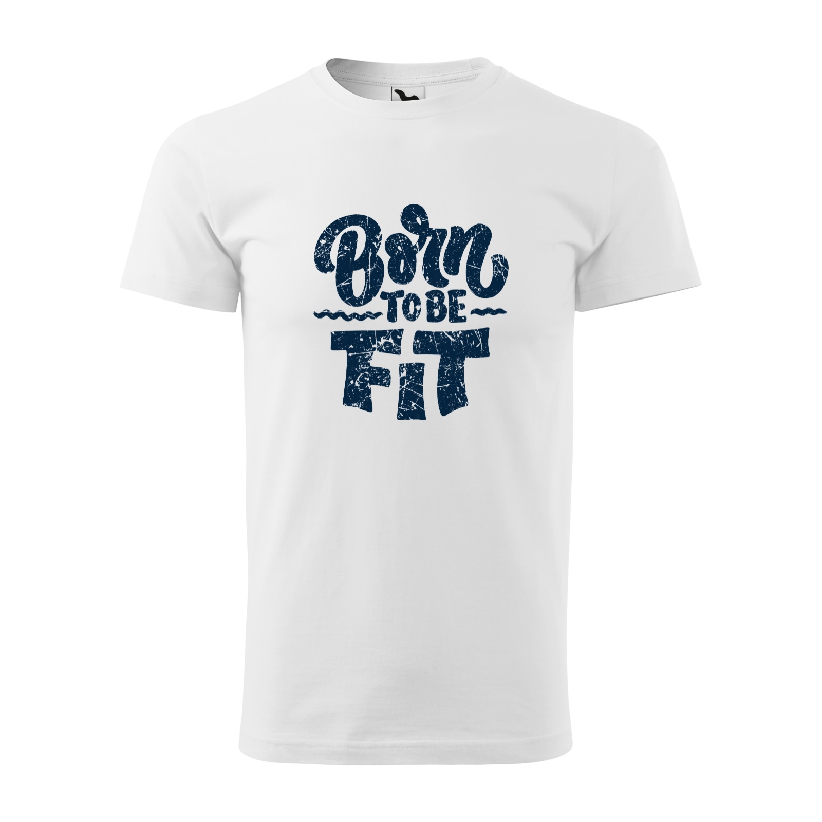 Tricou alb barbati, idee de cadou, pentru pasionatii de fitness/sala, Born To Be Fit, marime XL