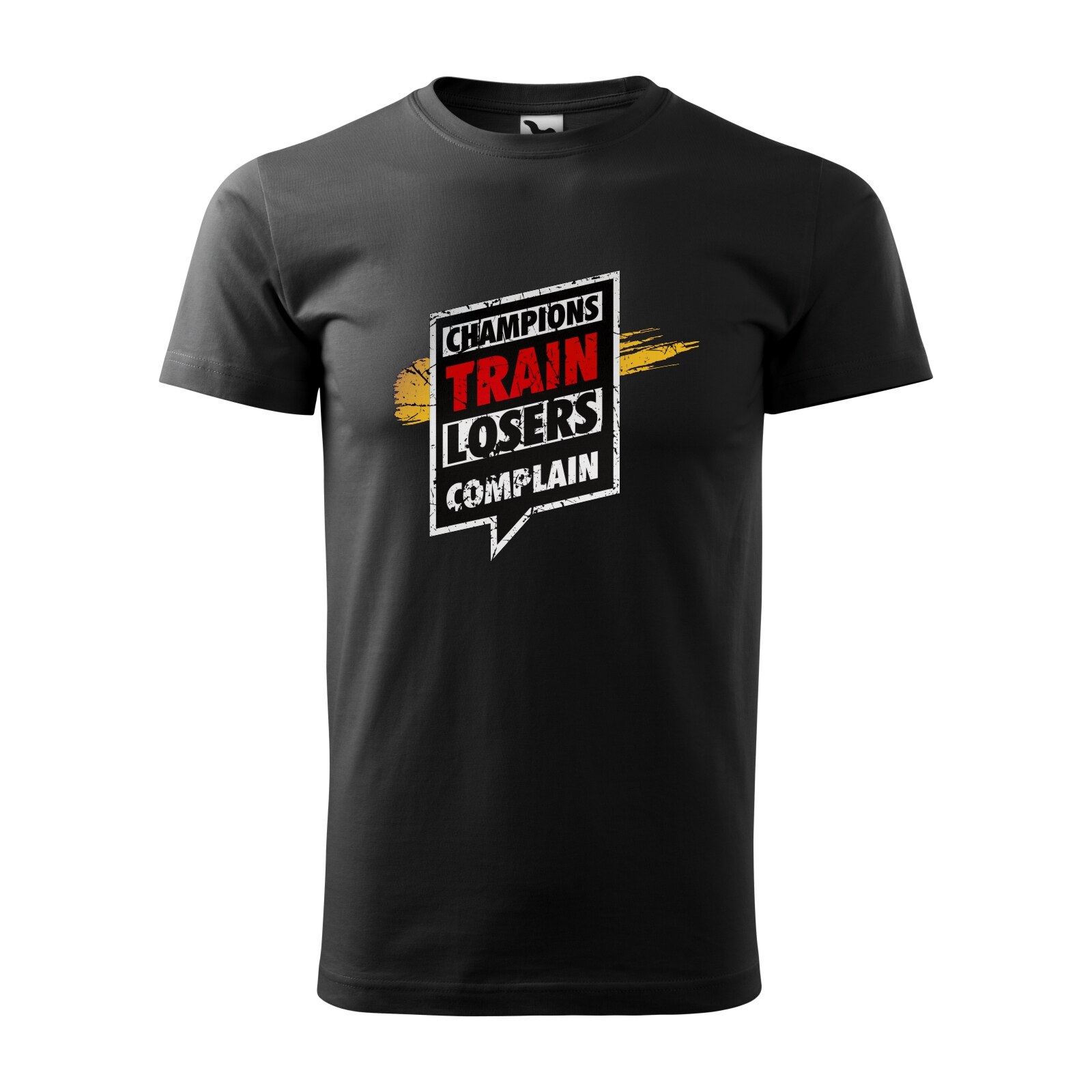 Tricou negru barbati, idee de cadou, pentru pasionatii de fitness/sala, Champions Train Losers Complain, marime S