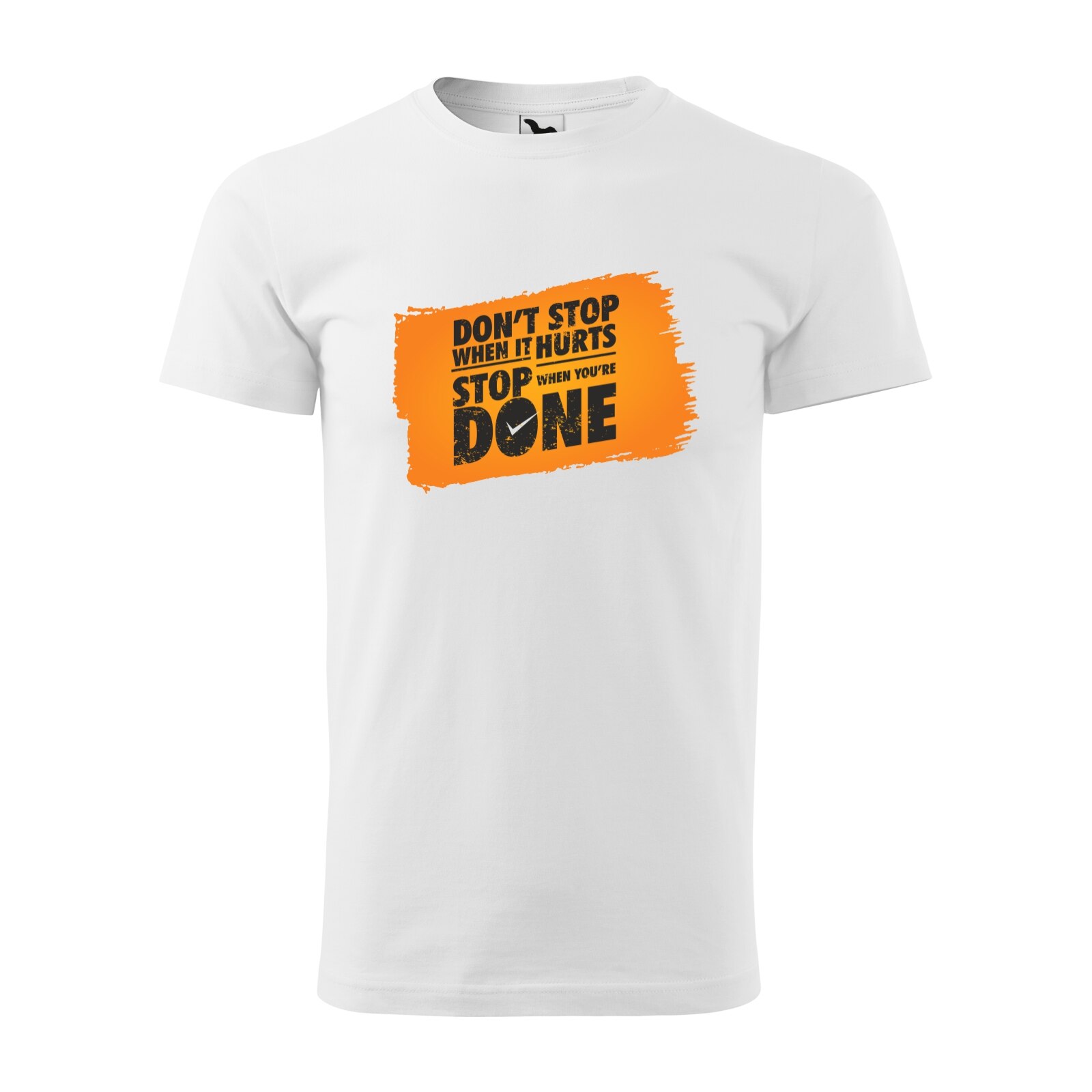 Tricou alb barbati, idee de cadou, pentru pasionatii de fitness/sala, Dont Stop When it Hurts, marime S