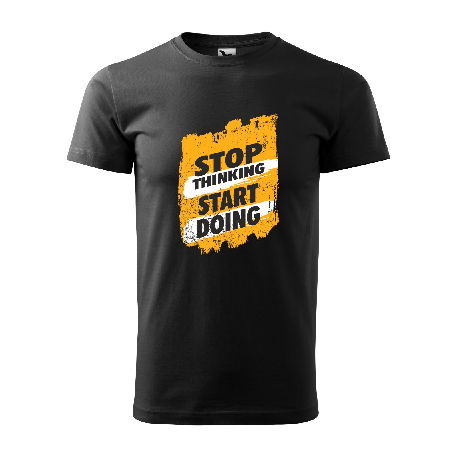 Tricou negru barbati, idee de cadou, pentru pasionatii de fitness/sala, Stop Thinking Start Doing, marime XL