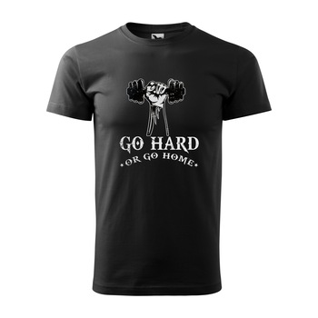 Tricou negru barbati, idee de cadou, pentru pasionatii de fitness/sala, Go Hard or Go Home, marime 2XL Tricou negru barbati, idee de cadou, pentru pasionatii de fitness/sala, Go Hard or Go Home, marime 2XL