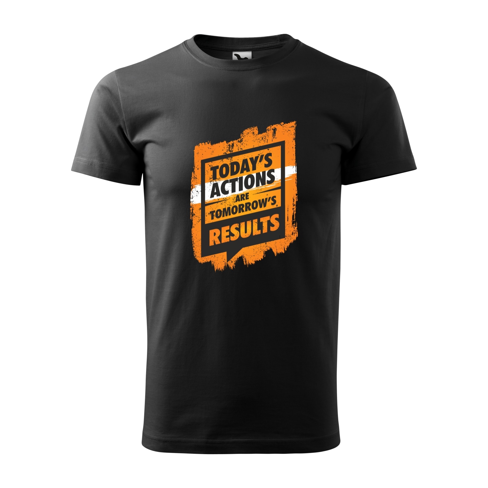 Tricou negru barbati, idee de cadou, pentru pasionatii de fitness/sala, Todays Actions are Results, marime XS