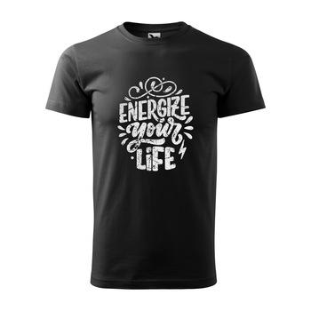 Tricou negru barbati, idee de cadou, pentru pasionatii de fitness/sala, Energize Your Life, marime 2XL Tricou negru barbati, idee de cadou, pentru pasionatii de fitness/sala, Energize Your Life, marime 2XL