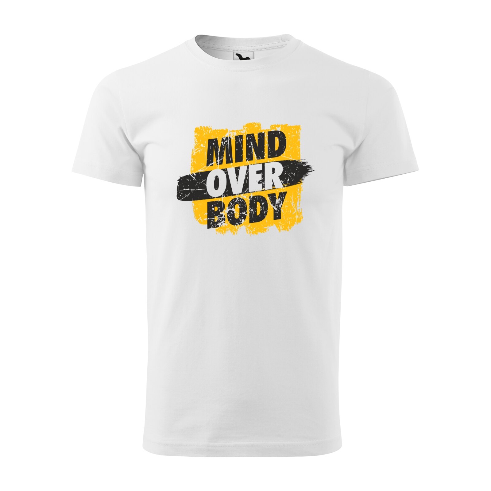 Tricou alb barbati, idee de cadou, pentru pasionatii de fitness/sala, Mind Over Body, marime S