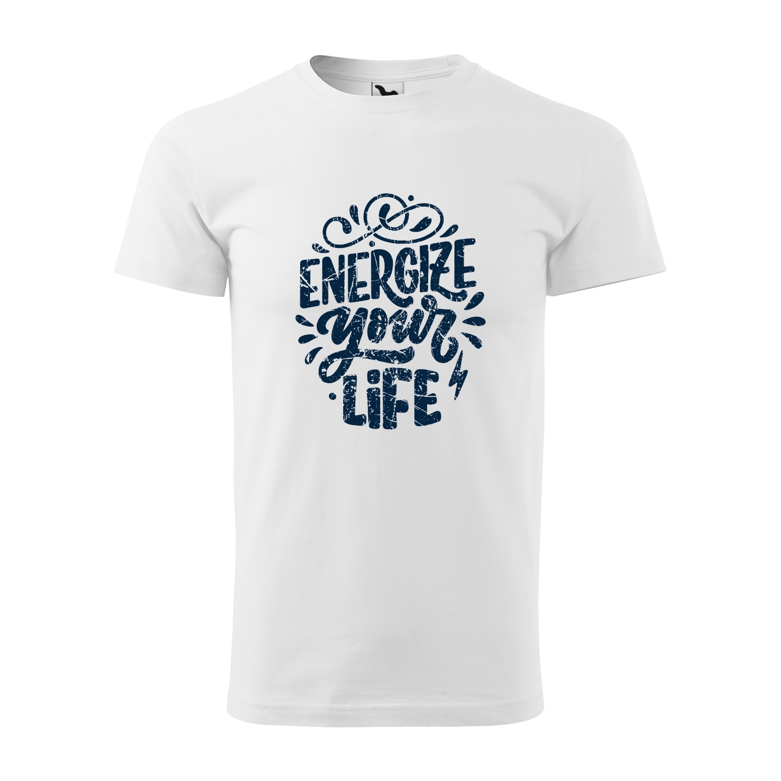 Tricou alb barbati, idee de cadou, pentru pasionatii de fitness/sala, Energize Your Life, marime L