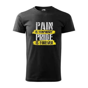 Tricou negru barbati, idee de cadou, pentru pasionatii de fitness/sala, Pain is Temporary, marime XS Tricou negru barbati, idee de cadou, pentru pasionatii de fitness/sala, Pain is Temporary, marime XS