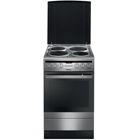 Aragaz Hansa FCEX58210, 4 zone de gatit, Electric, Grill, Rotisor, Clasa A, 50 cm, Inox