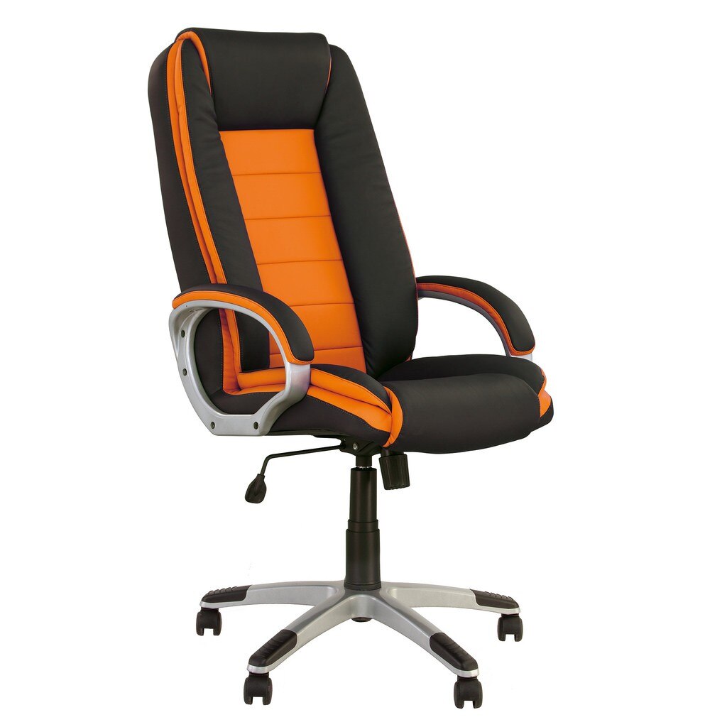 Scaun directorial DAKAR, Negru-Portocaliu piele ecologica