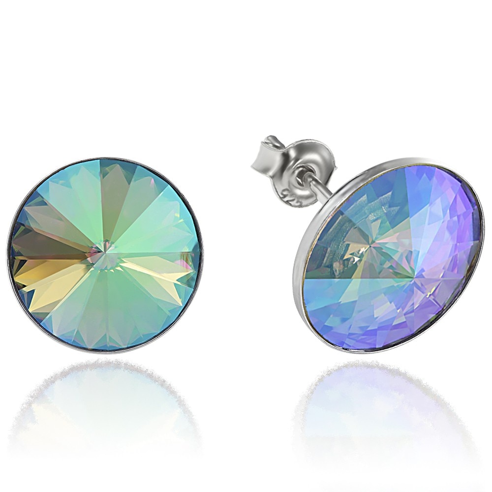 Cercei Argint 925 placat cu rodiu cu cristale Swarovski® Rivoli Paradise Shine 12mm Surub