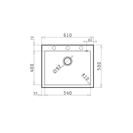 Chiuveta bucatarie Pyramis ISTROS 610x500 1B, adancime 200mm, montare pe blat, Pyragranite alb