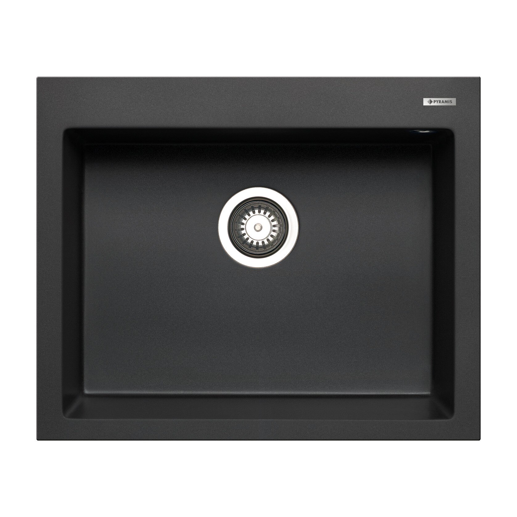 Chiuveta bucatarie Pyramis ISTROS 610x500 1B, adancime 200mm, montare pe blat, Pyragranite negru