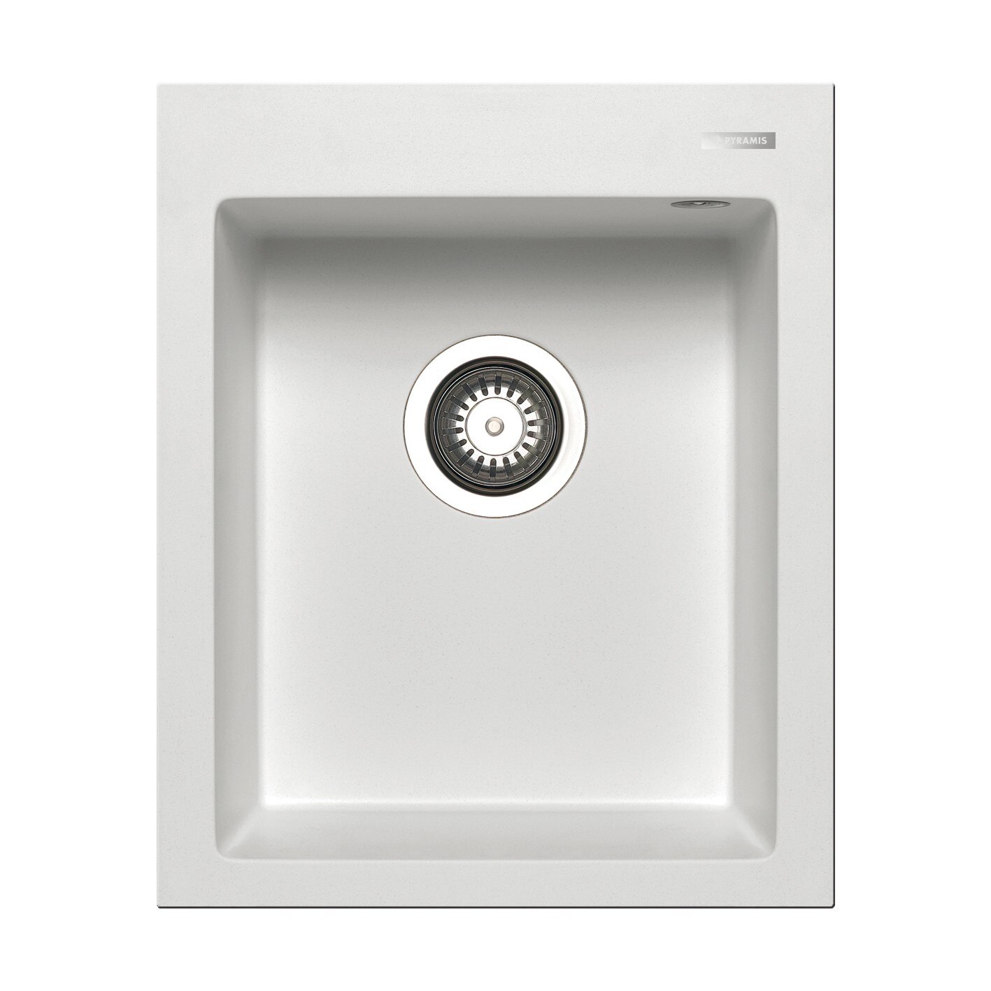 Chiuveta bucatarie Pyramis ISTROS 410x500 1B, adancime 200mm, montare pe blat, Pyragranite alb
