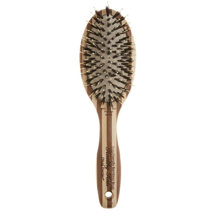 Perie Olivia Garden Healthy Hair Bambus HHP6, perie profesionala dreapta pentru perierea si ingrijirea parului