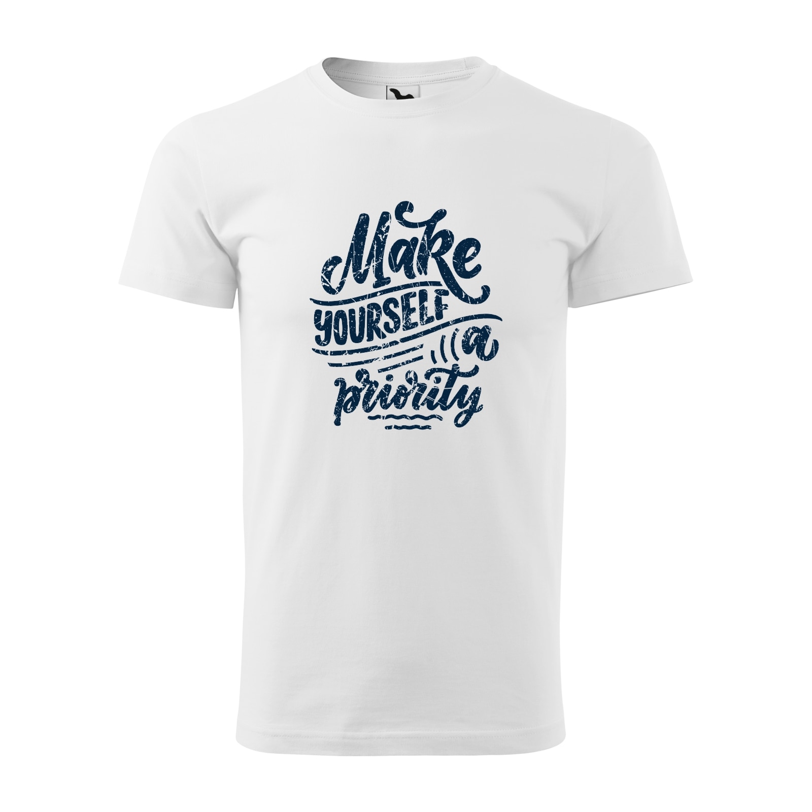 Tricou alb barbati, idee de cadou, pentru pasionatii de fitness/sala, Make Yourself a Priority, marime 2XL