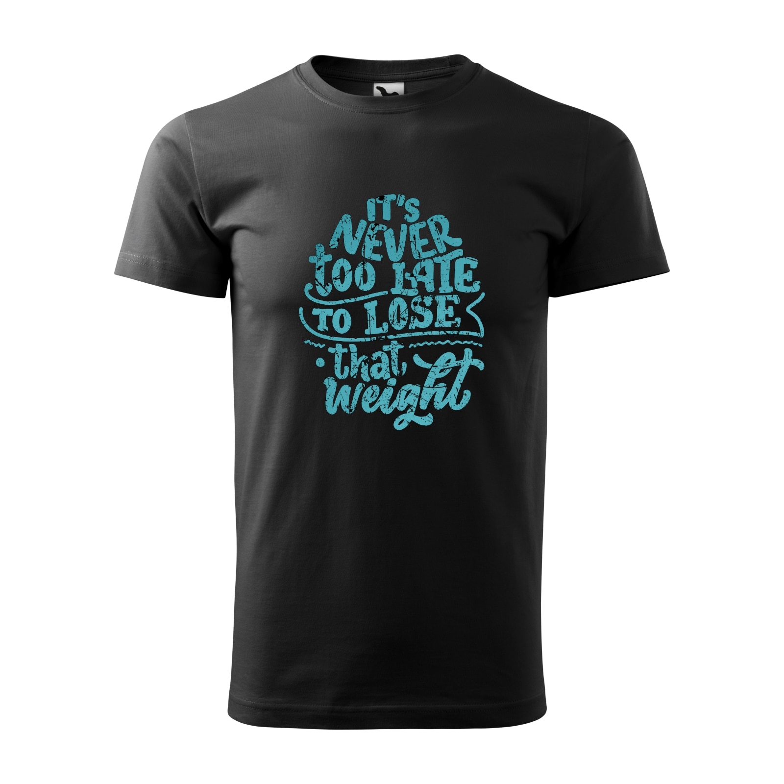 Tricou negru barbati, idee de cadou, pentru pasionatii de fitness/sala, Its Never Too Late to Lose That Weight, marime 2XL