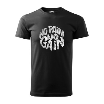 Tricou negru barbati, idee de cadou, pentru pasionatii de fitness/sala, No Pain No Gain Grunge, marime XL