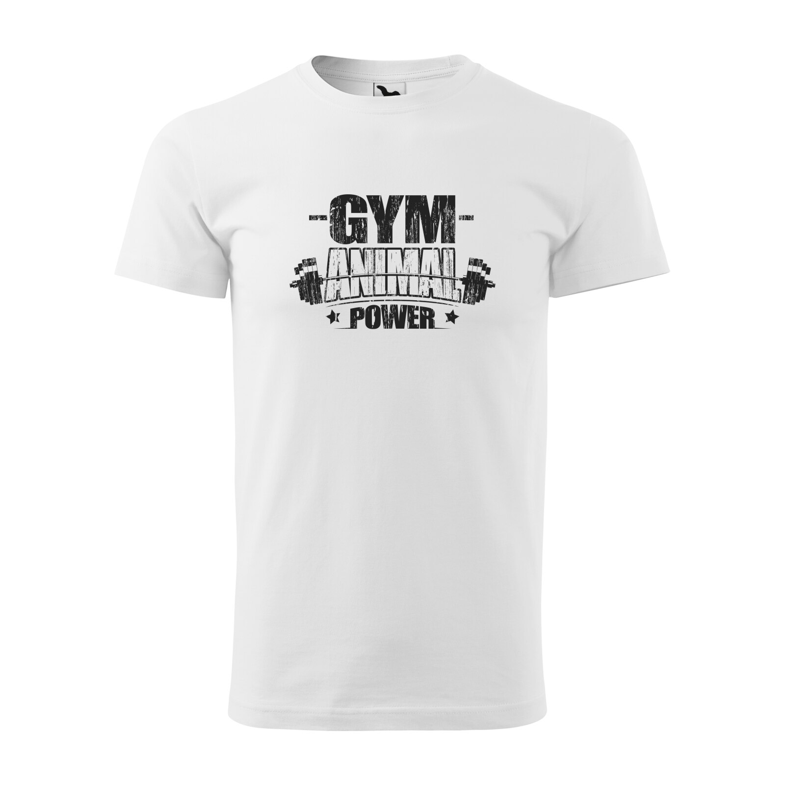 Tricou alb barbati, idee de cadou, pentru pasionatii de fitness/sala, Gym Animal Power, marime L