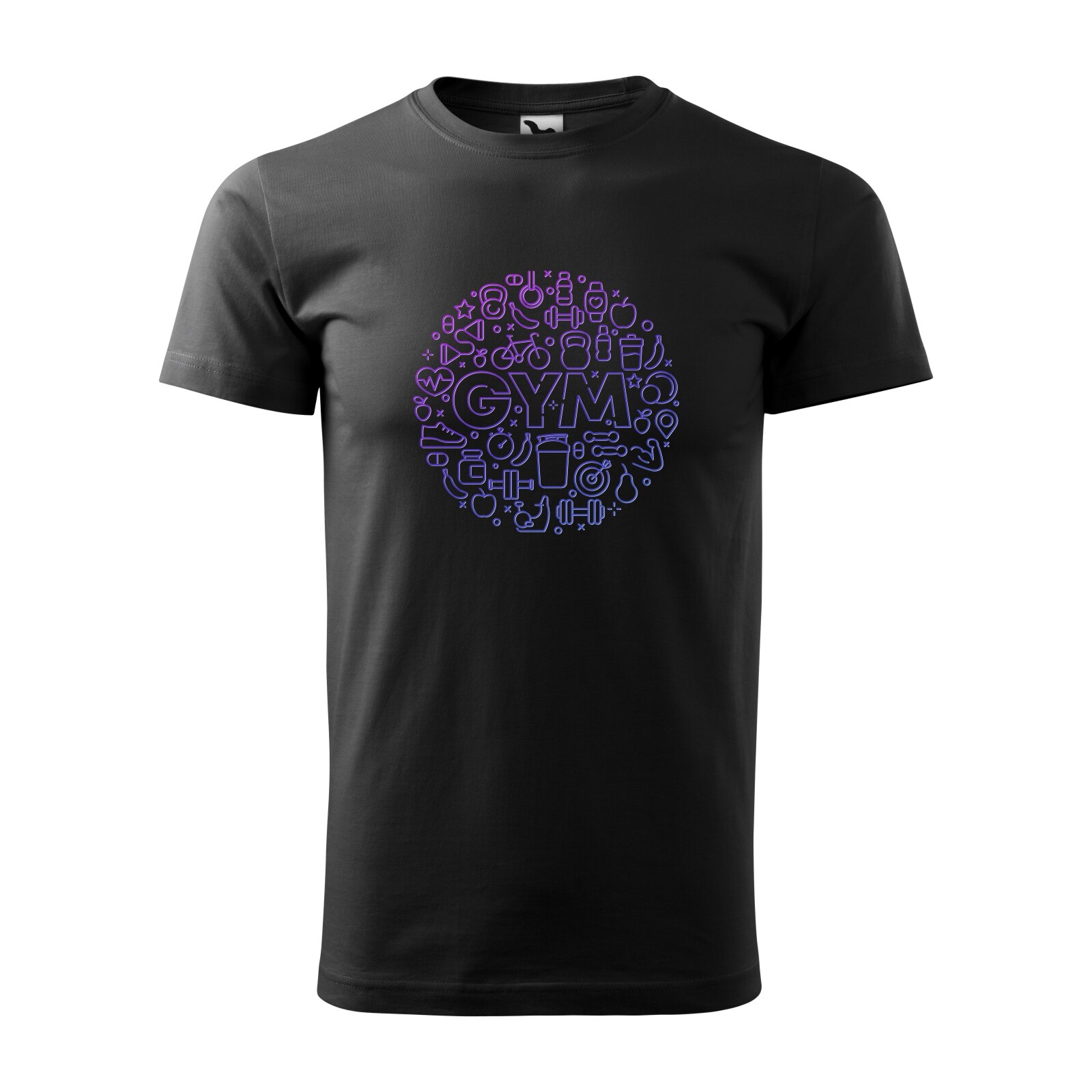 Tricou negru barbati, idee de cadou, pentru pasionatii de fitness/sala, GYM Icons, marime XS