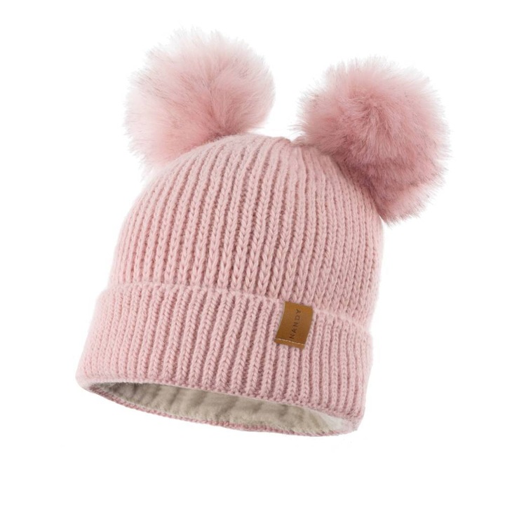 Caciula, Nandy, pentru copii, Roz pudra, 17223-PUD-ROZ