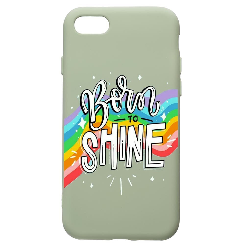 Husa de protectie Apple iPhone SE 2 / iPhone 8 / iPhone 7, Born To Shine, silicon, cu interiorul din material textil, protectie camera, Beryl, PGR489