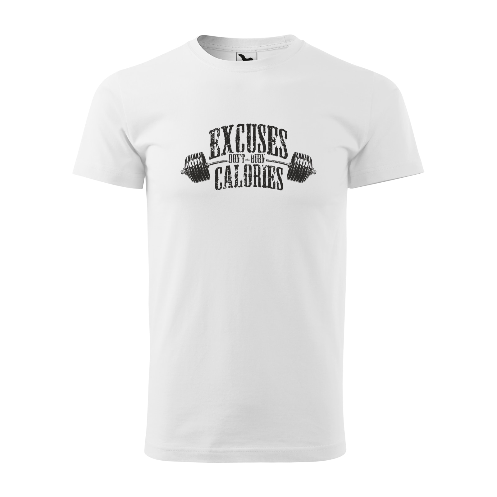 Tricou alb barbati, idee de cadou, pentru pasionatii de fitness/sala, Excuses Dont Burn Calories, marime XL