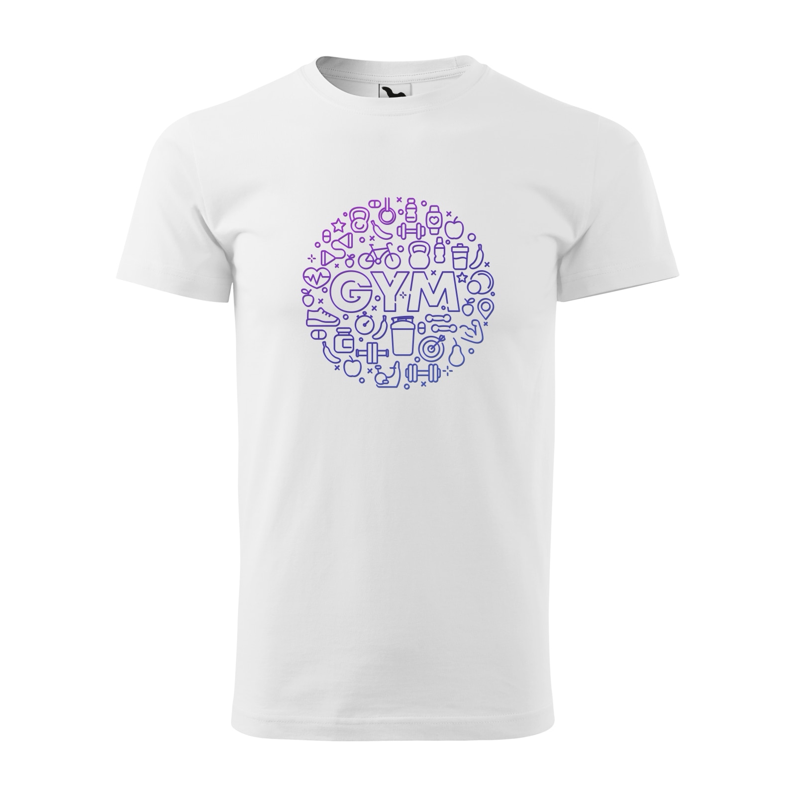 Tricou alb barbati, idee de cadou, pentru pasionatii de fitness/sala, GYM Icons, marime 2XL