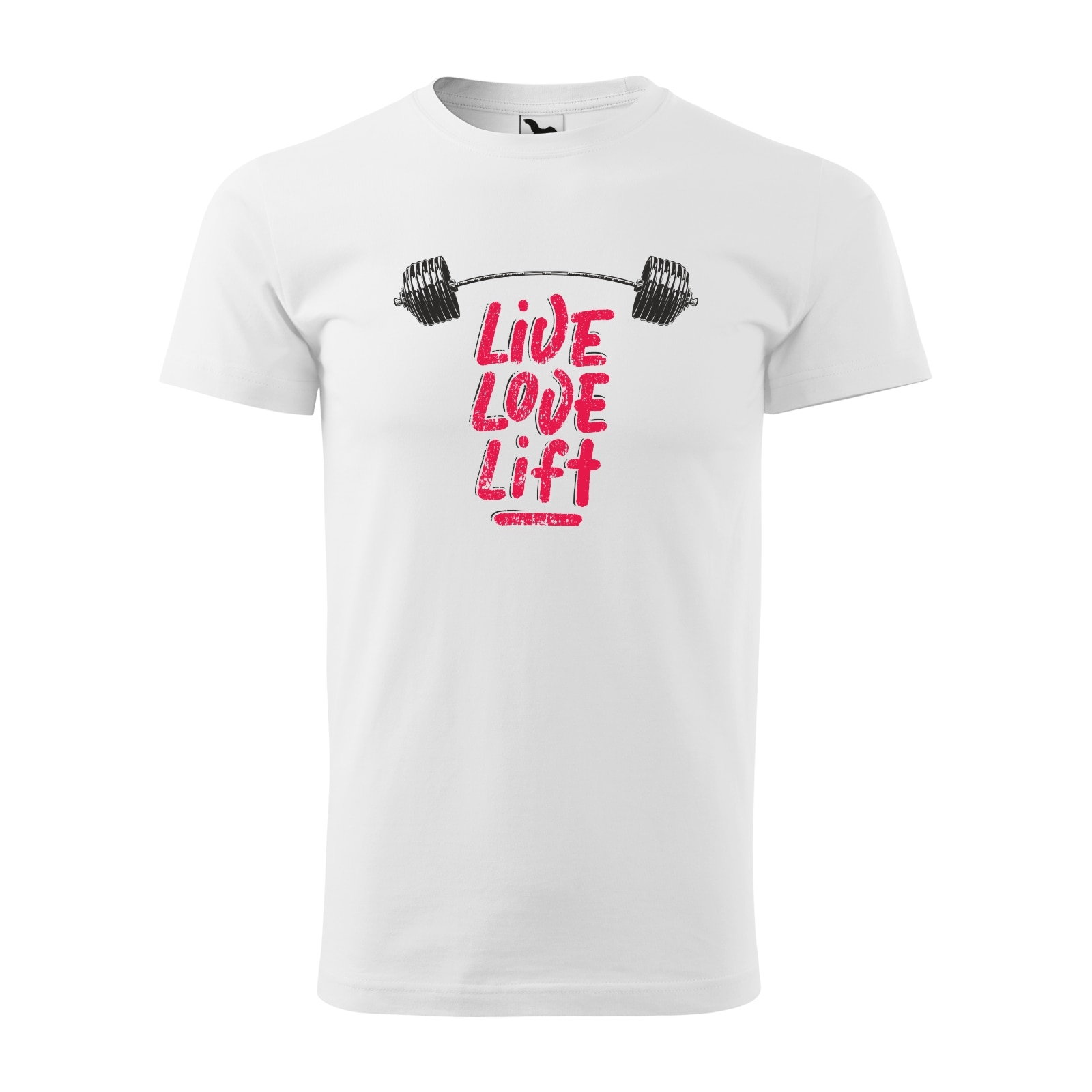 Tricou alb barbati, idee de cadou, pentru pasionatii de fitness/sala, Live Love Lift, marime 2XL