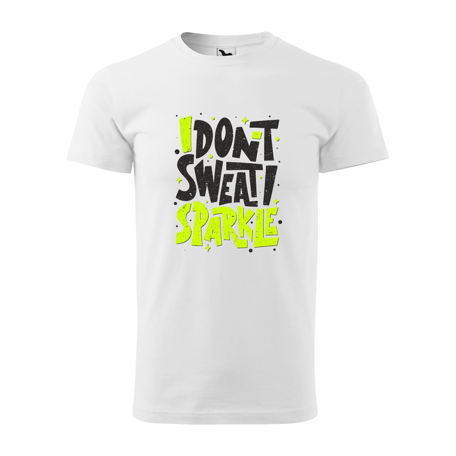 Tricou alb barbati, idee de cadou, pentru pasionatii de fitness/sala, I Dont Sweat i Sparkle, marime S