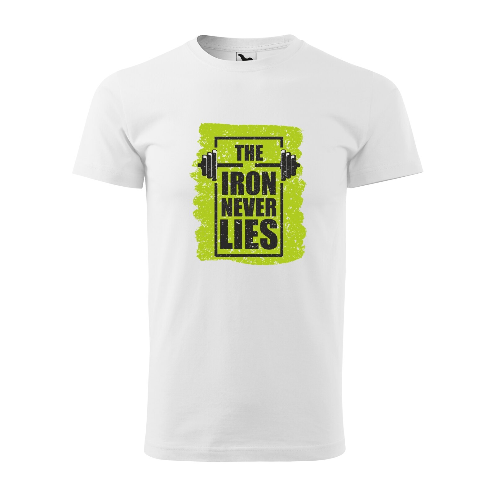 Tricou alb barbati, idee de cadou, pentru pasionatii de fitness/sala, The Iron Never Lies, marime L