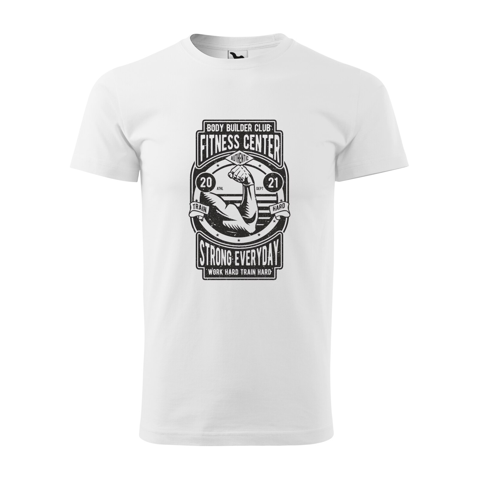 Tricou alb barbati, idee de cadou, pentru pasionatii de fitness/sala, Strong Everyday Fitness and Gym, marime M