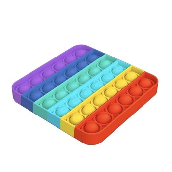 Jucarie Push Pop Bubble Fidget, Pop It, antistres, silicon, patrat, multicolor, 1.5 x 12.5 cm Jucarie Push Pop Bubble Fidget, Pop It, antistres, silicon, patrat, multicolor, 1.5 x 12.5 cm