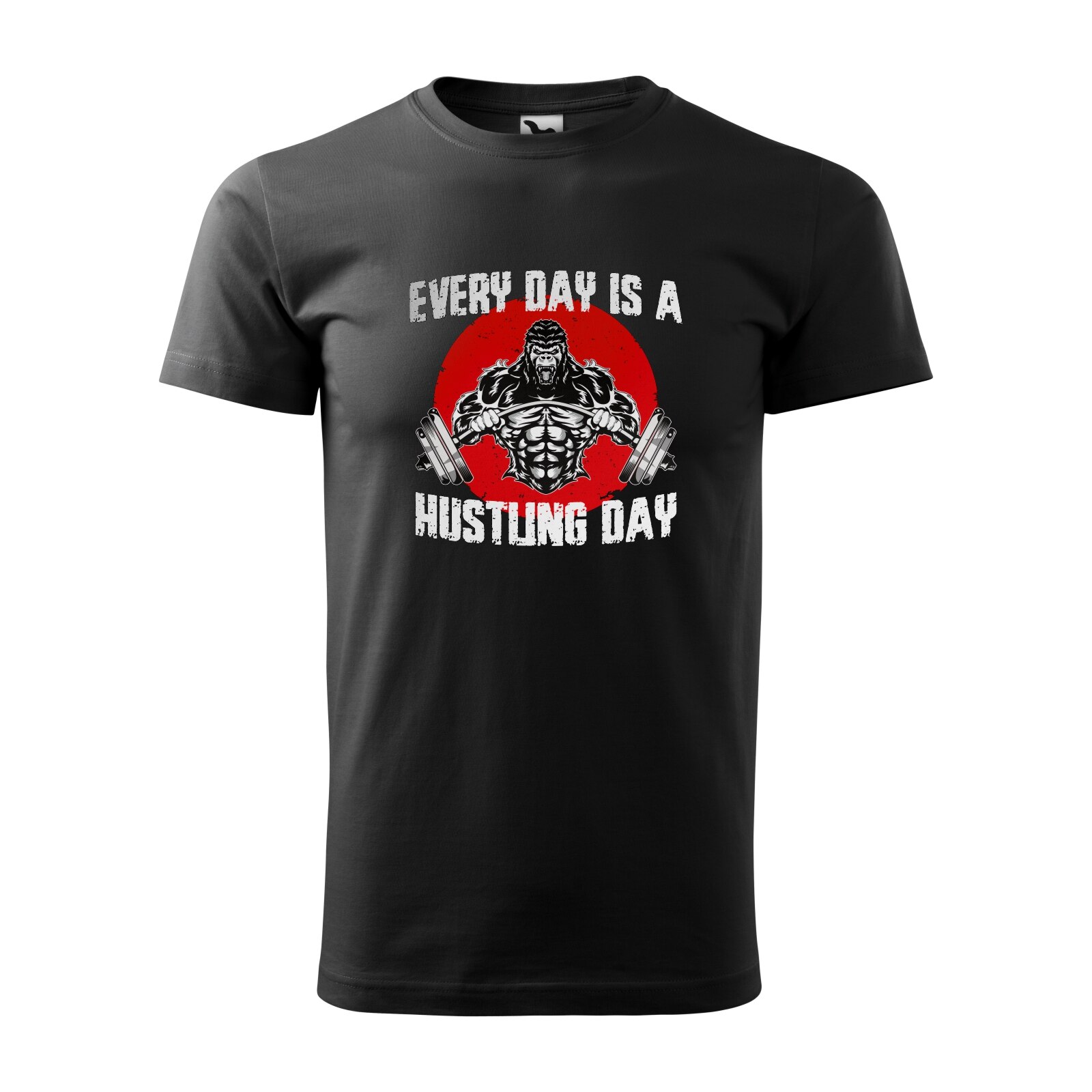 Tricou negru barbati, idee de cadou, pentru pasionatii de fitness/sala, Every Day is a Hustling Day, marime XL