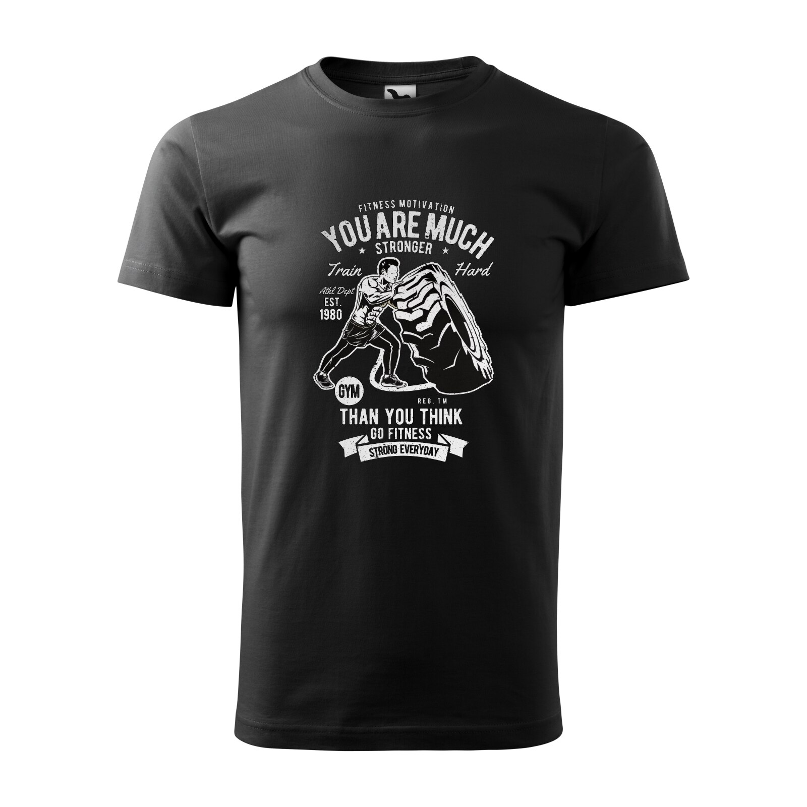 Tricou negru barbati, idee de cadou, pentru pasionatii de fitness/sala, You Are Much Stronger That You Think, marime M