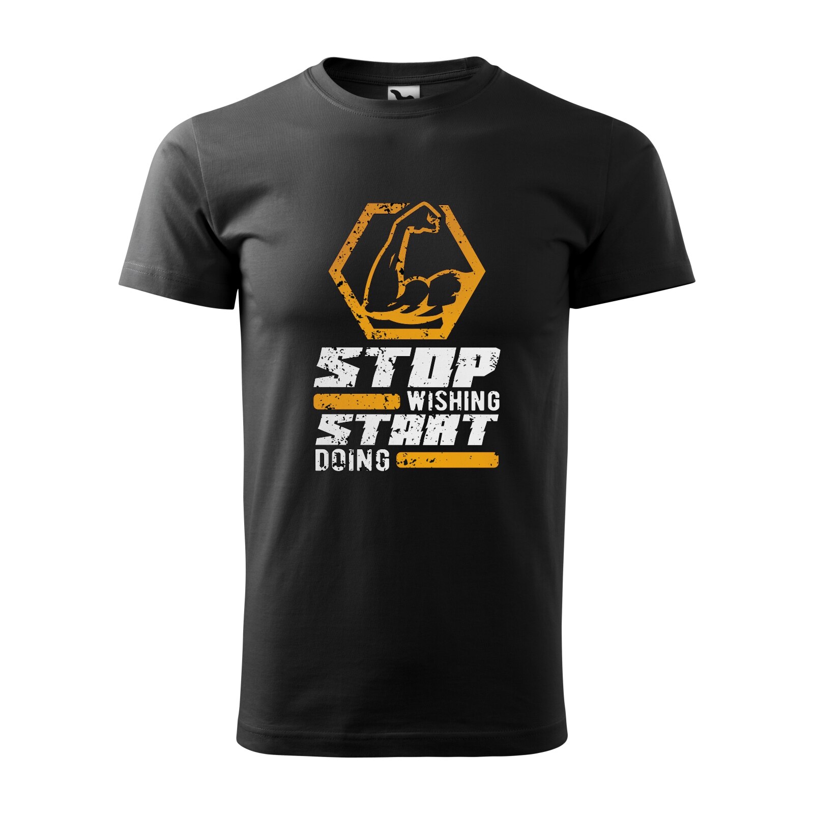 Tricou negru barbati, idee de cadou, pentru pasionatii de fitness/sala, Stop Wishing Start Doing, marime L