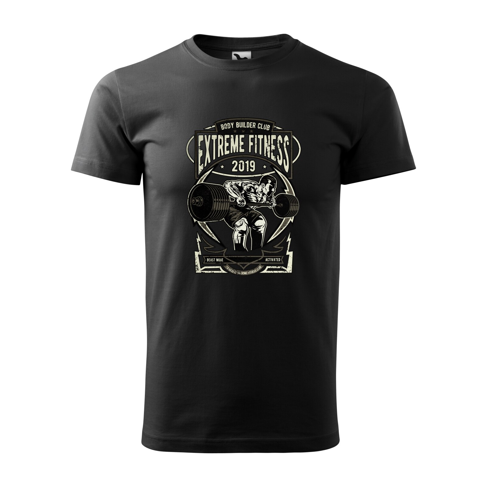 Tricou negru barbati, idee de cadou, pentru pasionatii de fitness/sala, Body Building Team Extrem Fitness, marime S