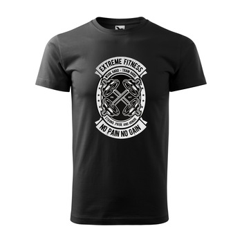 Tricou negru barbati, idee de cadou, pentru pasionatii de fitness/sala, Extreme Fitness No Pain No Gain Work Hard Train Hard, marime XS Tricou negru barbati, idee de cadou, pentru pasionatii de fitness/sala, Extreme Fitness No Pain No Gain Work Hard Train Hard, marime XS