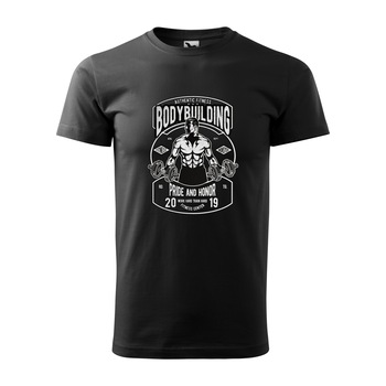 Tricou negru barbati, idee de cadou, pentru pasionatii de fitness/sala, Authentic Fitness Body Building, marime L
