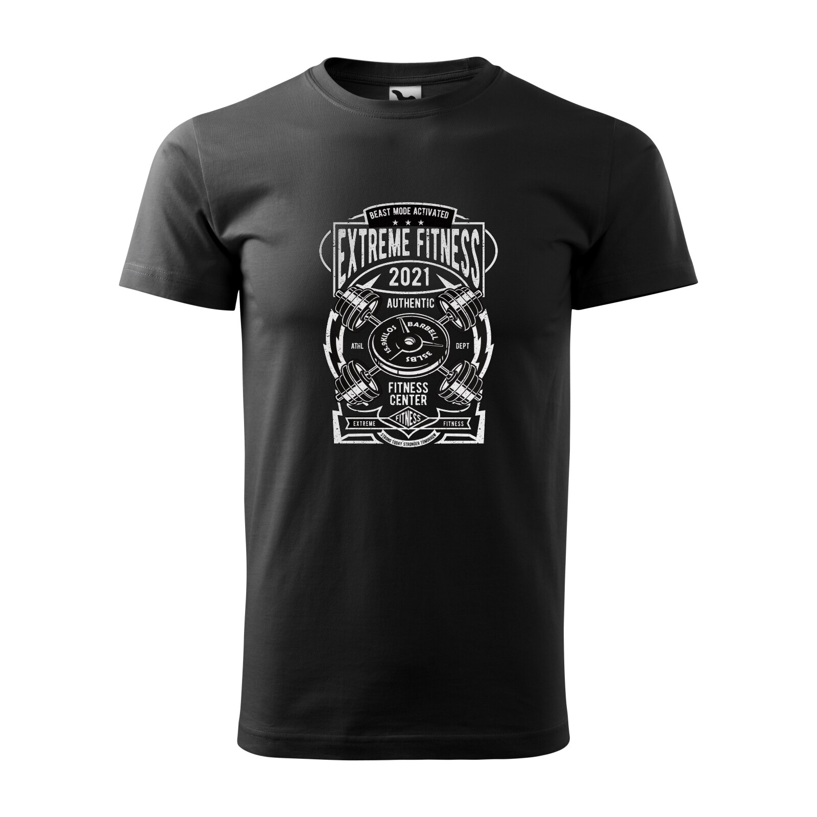 Tricou negru barbati, idee de cadou, pentru pasionatii de fitness/sala, Strong Today Stronger Tomorrow Fitness Gym, marime M