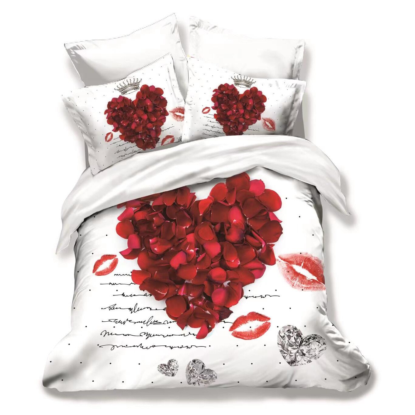 Lenjerie de pat dublu 3D finet, 6 piese, Ralex Pucioasa, FN3D41