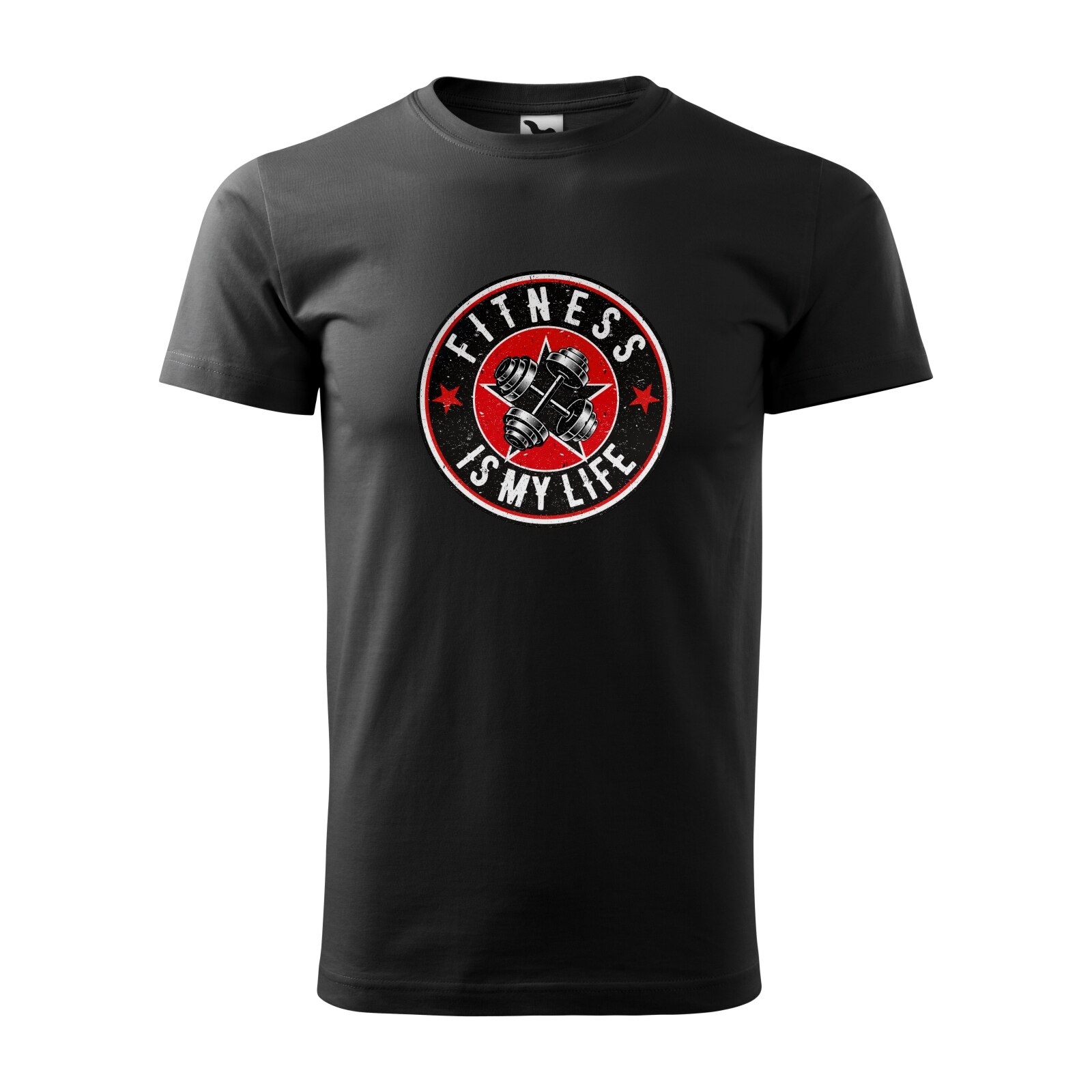 Tricou negru barbati, idee de cadou, pentru pasionatii de fitness/sala, Fitness is my Life, marime 2XL