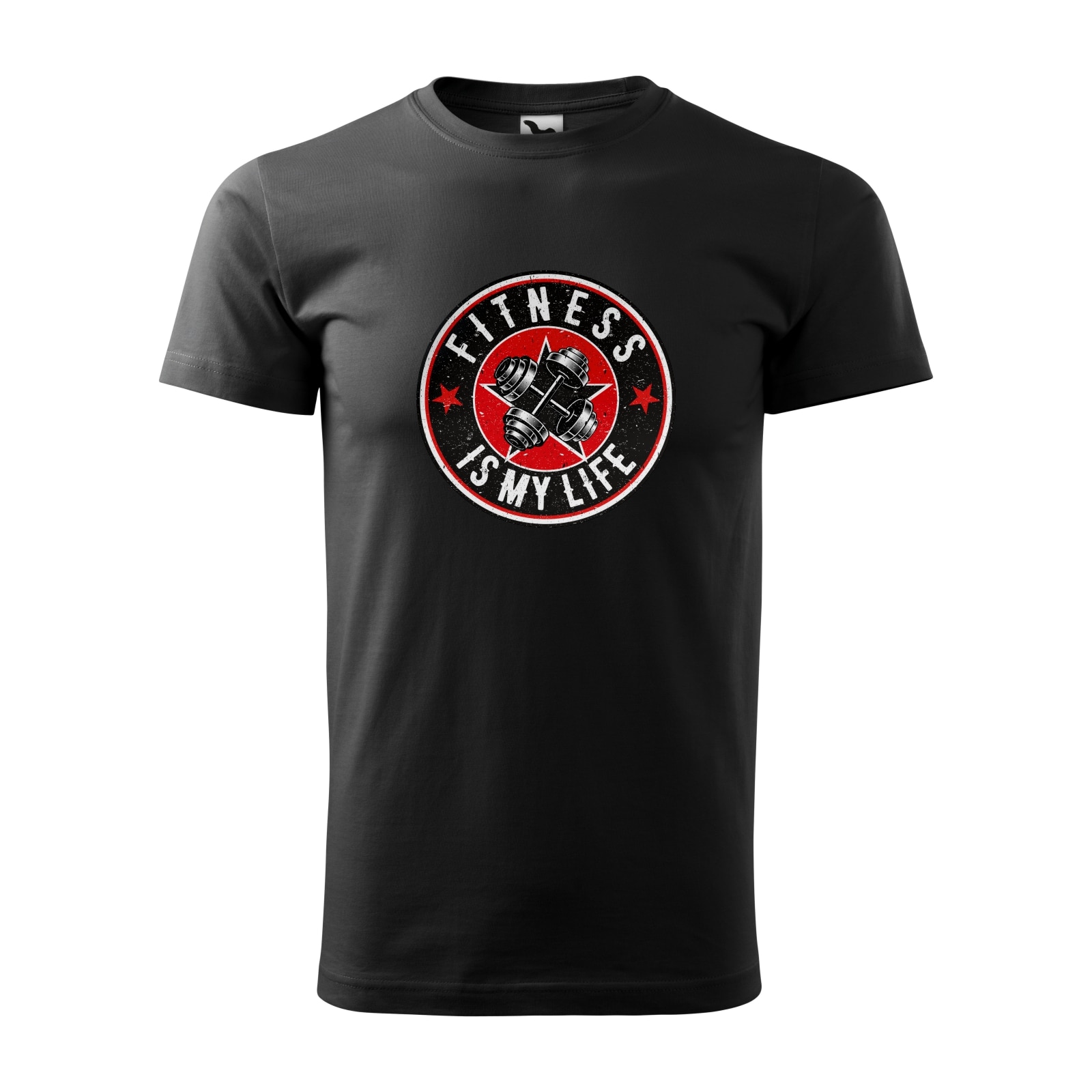 Tricou negru barbati, idee de cadou, pentru pasionatii de fitness/sala, Fitness is my Life, marime L