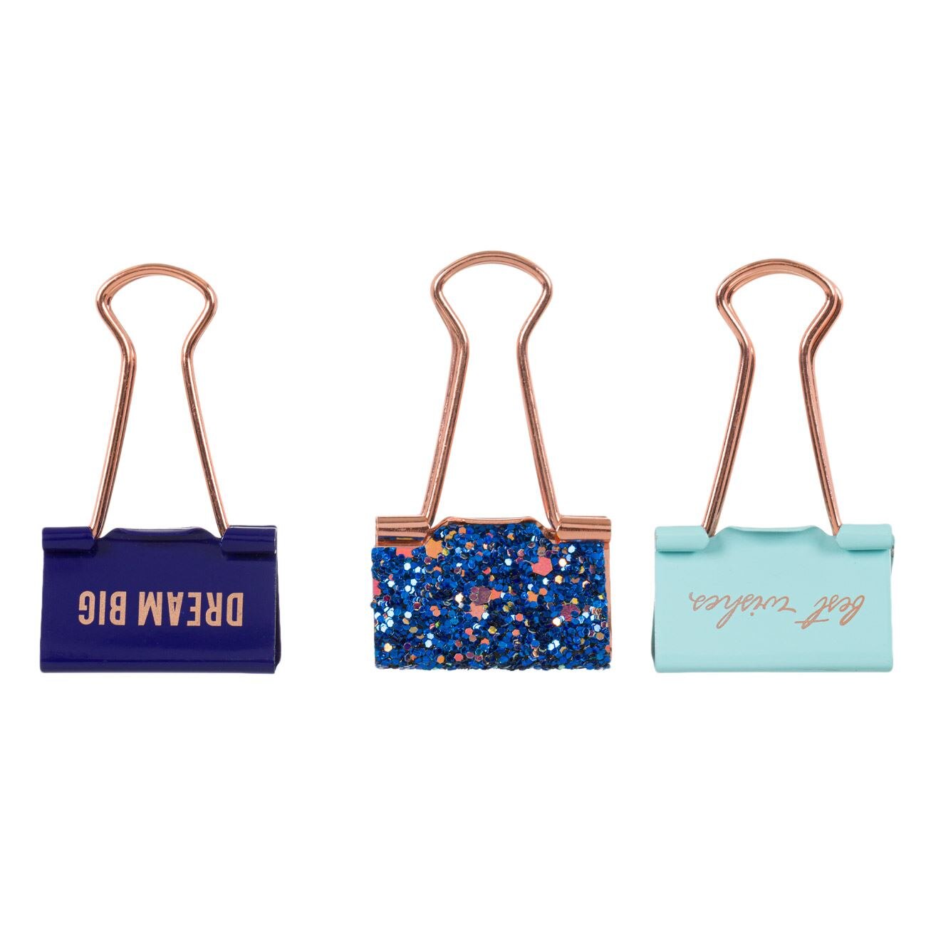 Set clipsuri metalice, Zola, 6bucati,nuante de albastru, 32 mm