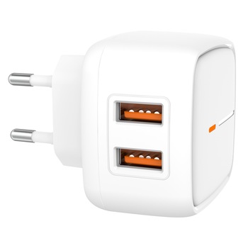 Incarcator Retea XO-L61, 2 X USB, 2.4A, Alb, Blister Incarcator Retea XO-L61, 2 X USB, 2.4A, Alb, Blister