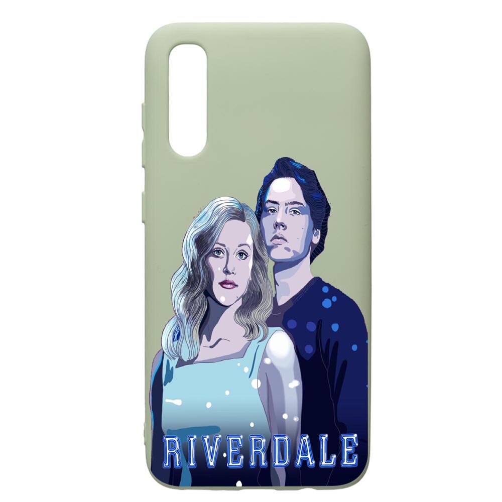 Husa de protectie Samsung Galaxy A70, Riverdale, silicon, cu interiorul din material textil, protectie camera, Beryl, PGR614