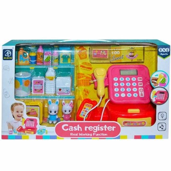 Casa de marcat de jucarie cu sunete, lumini si alte accesorii pentru copii Casa de marcat de jucarie cu sunete, lumini si alte accesorii pentru copii