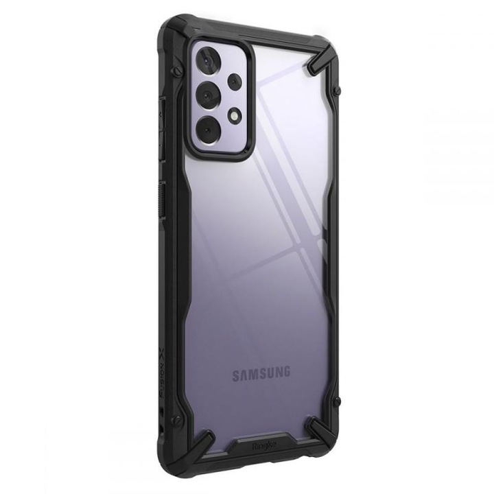 Ringke Fusion X Samsung Galaxy A72 5G tok, fekete / átlátszó