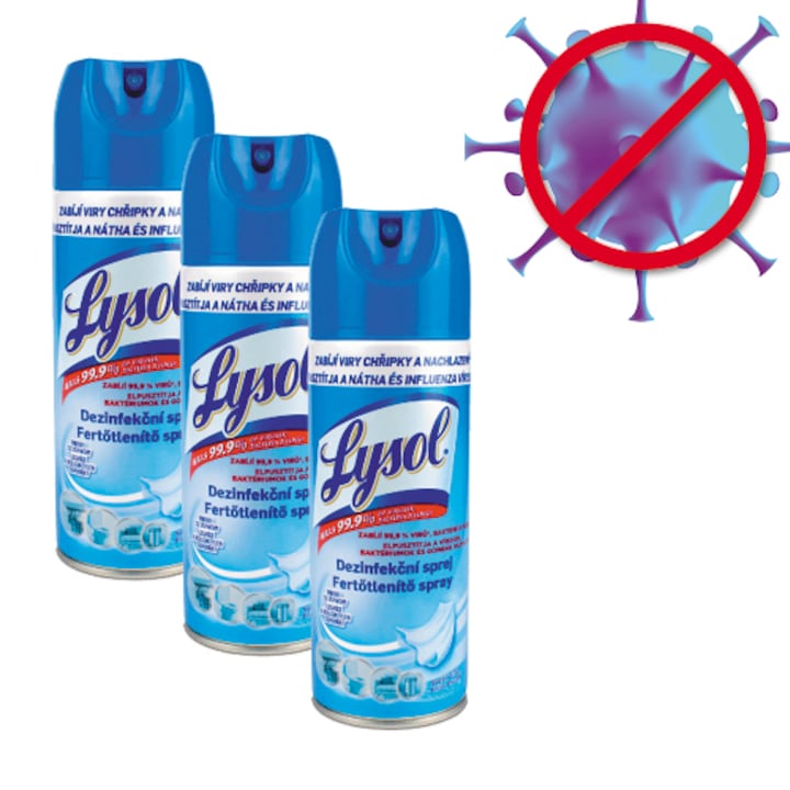 Lysol fertőtlenítő spray, Friss levegő, 3x400ml